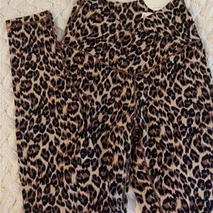 Aerie Animal Print Leggings - Brown and Black